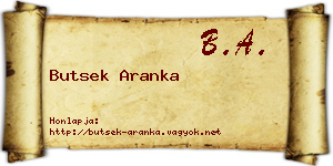 Butsek Aranka névjegykártya